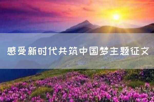 感受新时代共筑中国梦主题征文