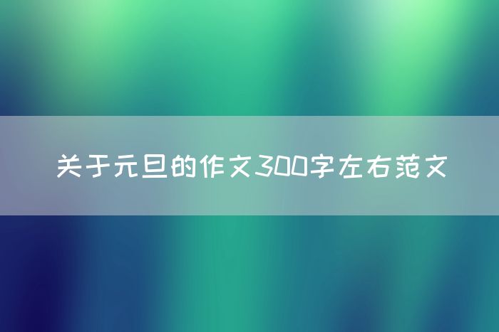 关于元旦的作文300字左右范文