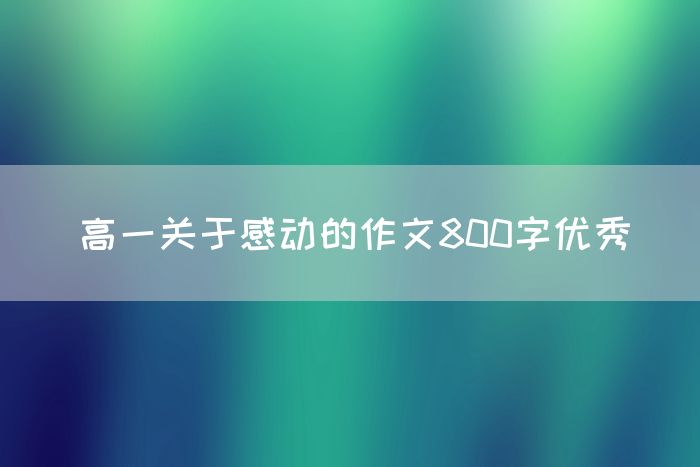 高一关于感动的作文800字优秀