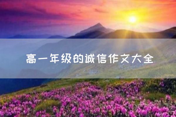 高一年级的诚信作文大全