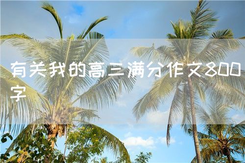 有关我的高三满分作文800字
