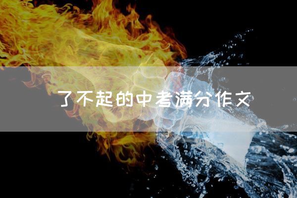 了不起的中考满分作文