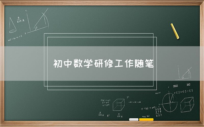 初中数学研修工作随笔