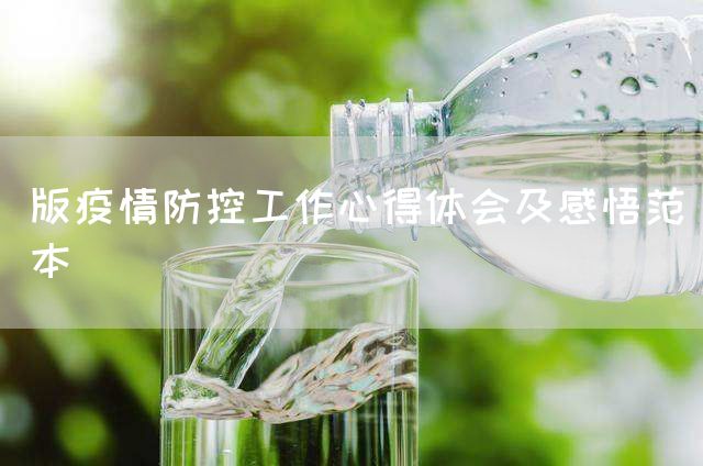 版疫情防控工作心得体会及感悟范本