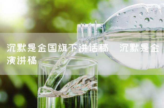 沉默是金国旗下讲话稿_沉默是金演讲稿