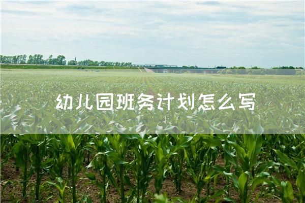 幼儿园班务计划怎么写