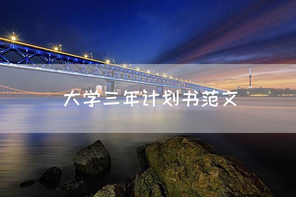 大学三年计划书范文