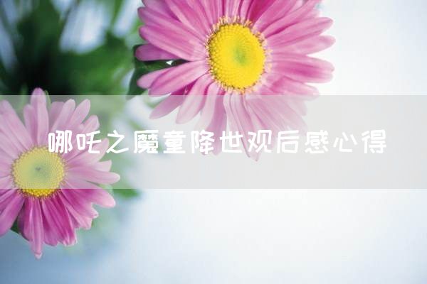 哪吒之魔童降世观后感心得