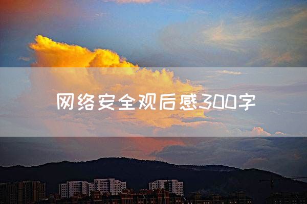 网络安全观后感300字