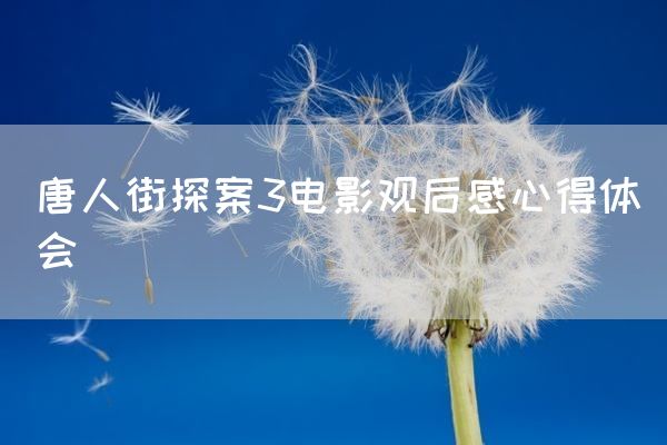 唐人街探案3电影观后感心得体会