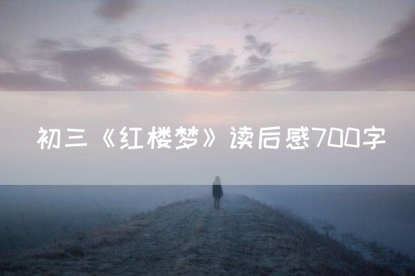 初三《红楼梦》读后感700字