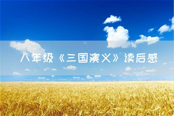 八年级《三国演义》读后感