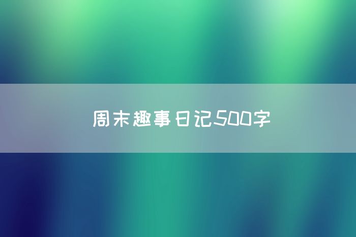 周末趣事日记500字