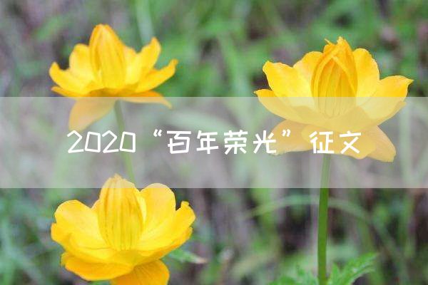 2020“百年荣光”征文
