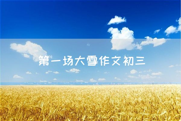 第一场大雪作文初三